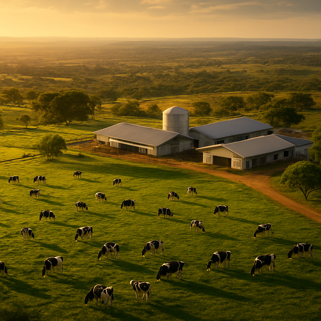 Vista aérea da operação agropecuária da FCA Agro no Cerrado goiano